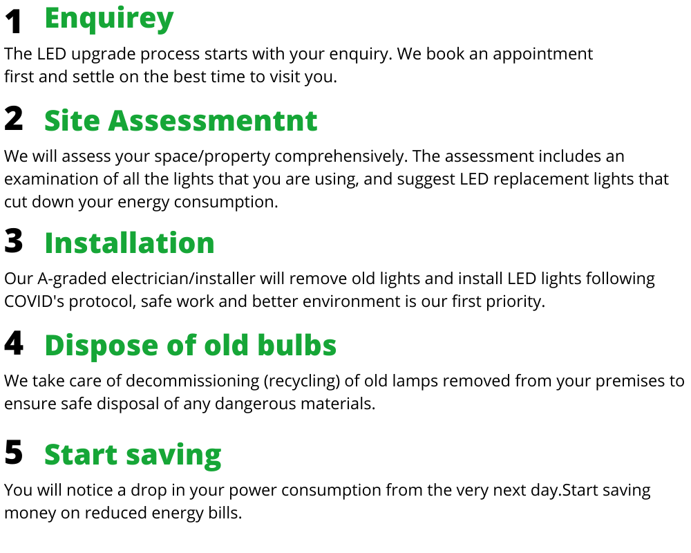 The LED lights replacement process